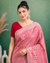 Afs Rutvi Silk Akira Cotton Thread Embroidery Saree